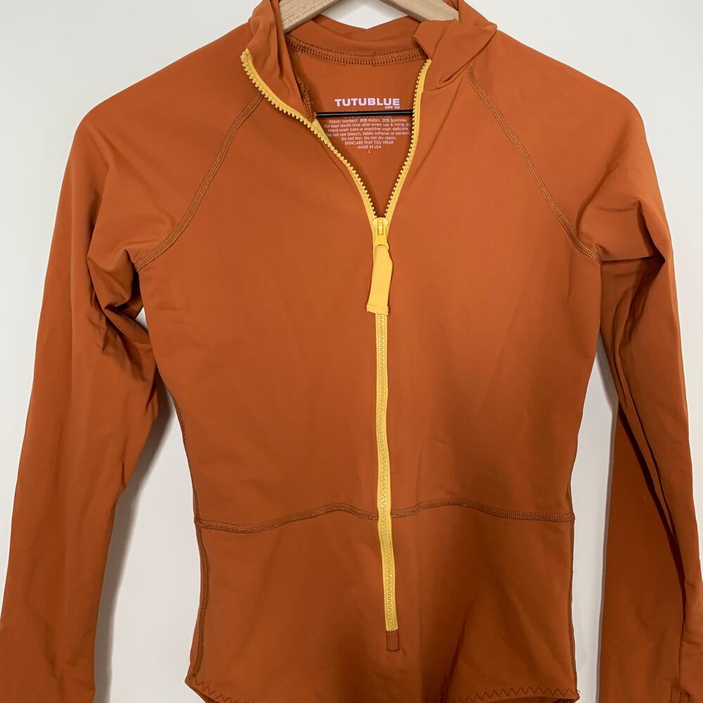 TutuBlue One Piece Long Sleeve Swimsuit Copper Orange Womens Large - Picture 9 of 16